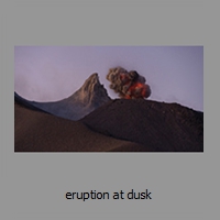 eruption at dusk